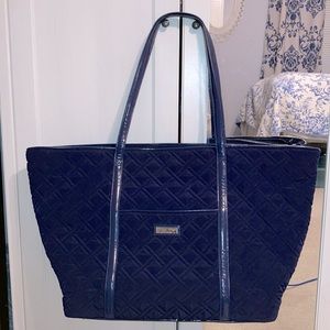 Vera Bradley Extra Large Navy Microfiber Tote